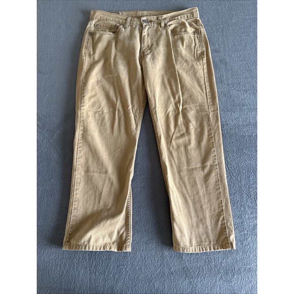 Levi's 514 Jeans Mens Size 32x30 White Tab Straight Fit 5 Pocket Denim Khaki - Picture 5 of 9